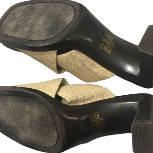 Air Flex Tan Stretchy Cross Canvas Mule Shoes Size: 6.5 - Picture 6 of 10